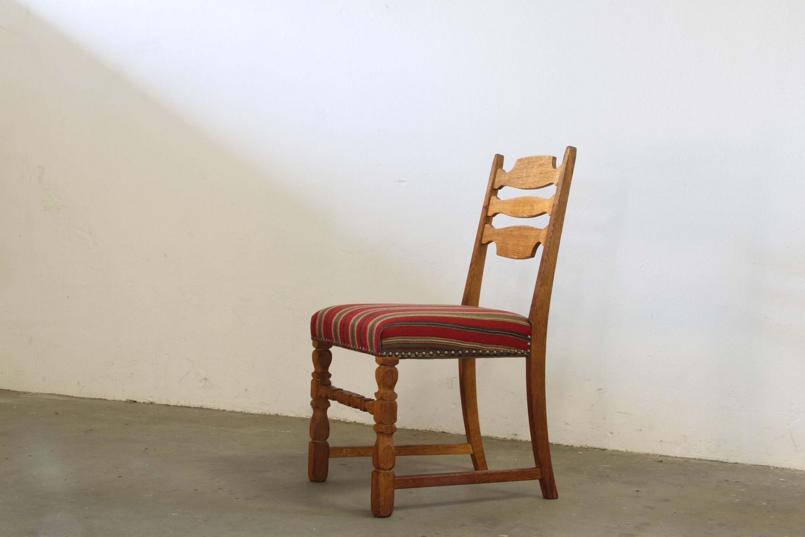 Furniture Vintage 1960s Danish Farmhouse Oak Dining Chairs Style Of Henning Kjærnulf photo