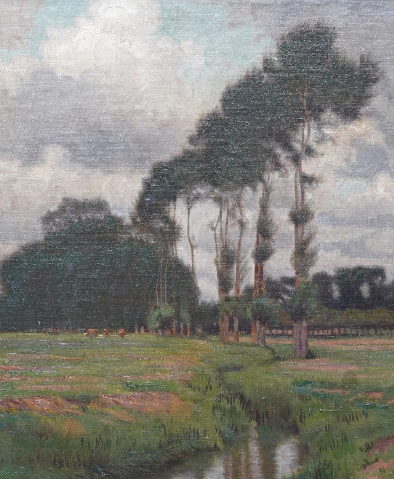 Charles Burleighedwardian Riverbank Landscape   British Impressionist Art Oil Painting Sussexcirca 1910 photo for sale