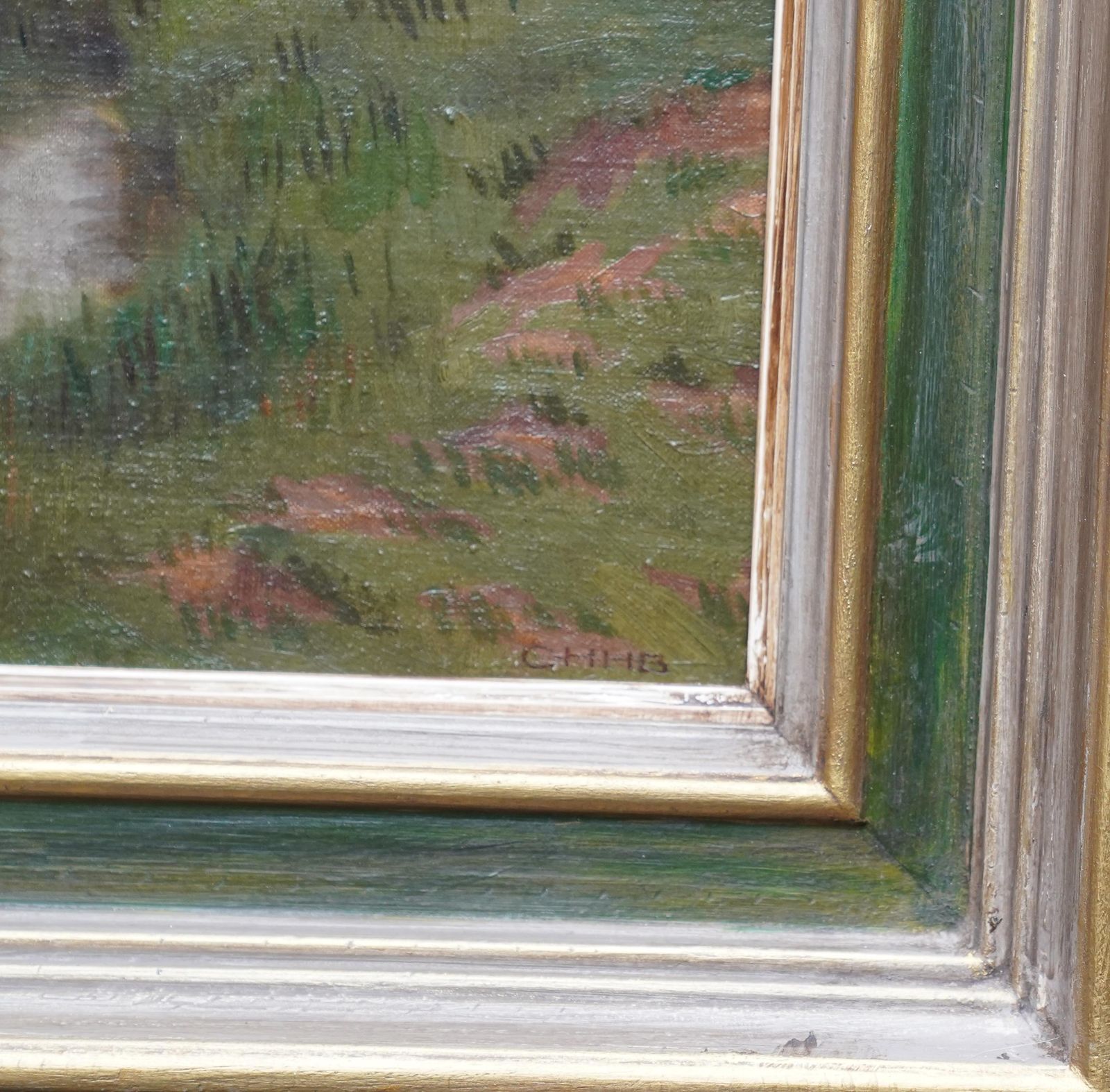 Charles Burleighedwardian Riverbank Landscape   British Impressionist Art Oil Painting Sussexcirca 1910 photo buy