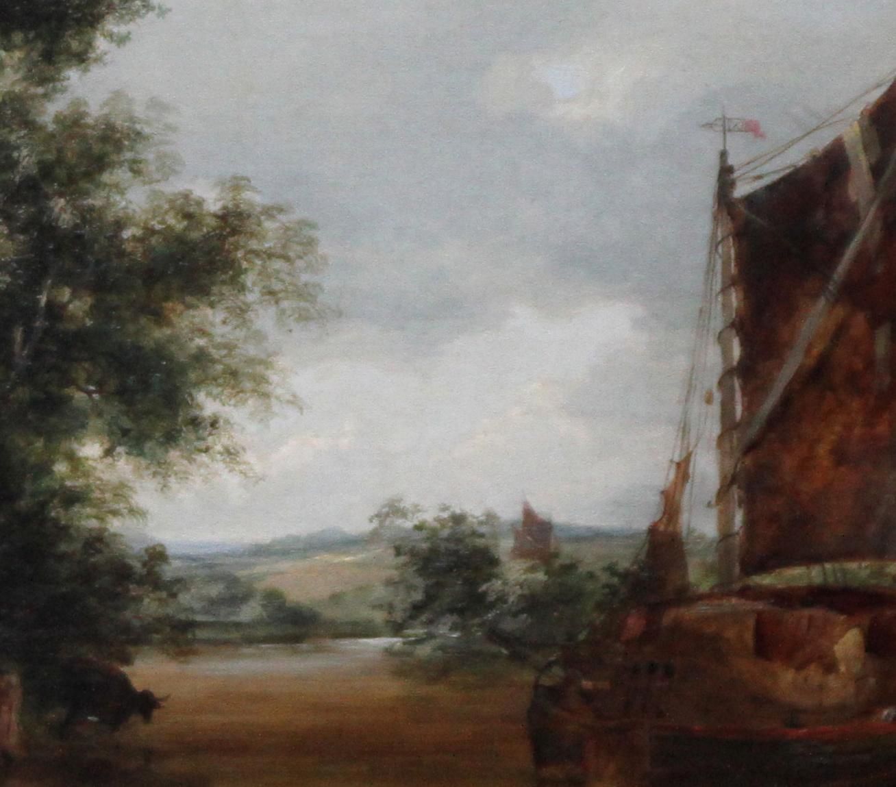 photo buy Pulling In The Creel Nets   British Victorian Art River Landscape Oil Paintingcirca 1865