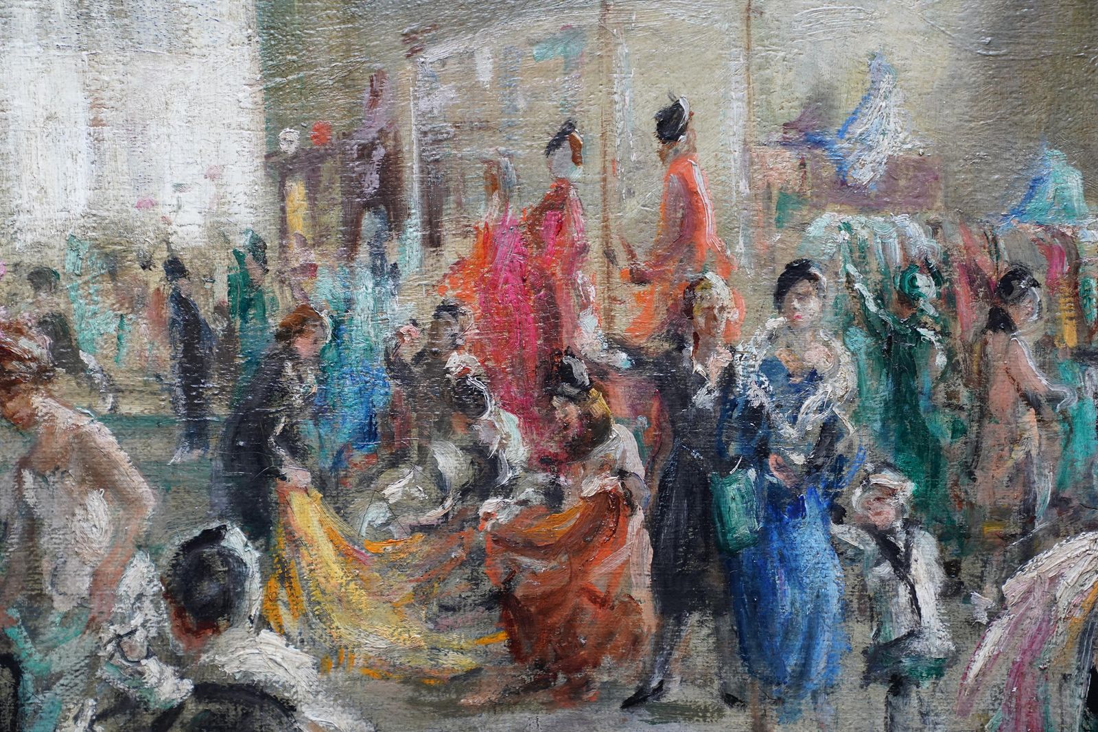 Leonard Fullerharrod's Dress Department Interior   British Impressionist Art Oil Paintingcirca 1940 photo vinterior