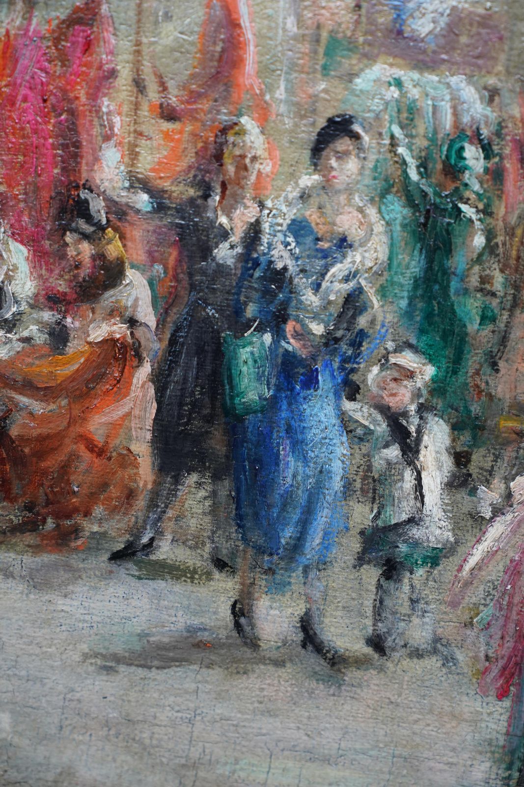 Leonard Fullerharrod's Dress Department Interior   British Impressionist Art Oil Paintingcirca 1940 photo vintage