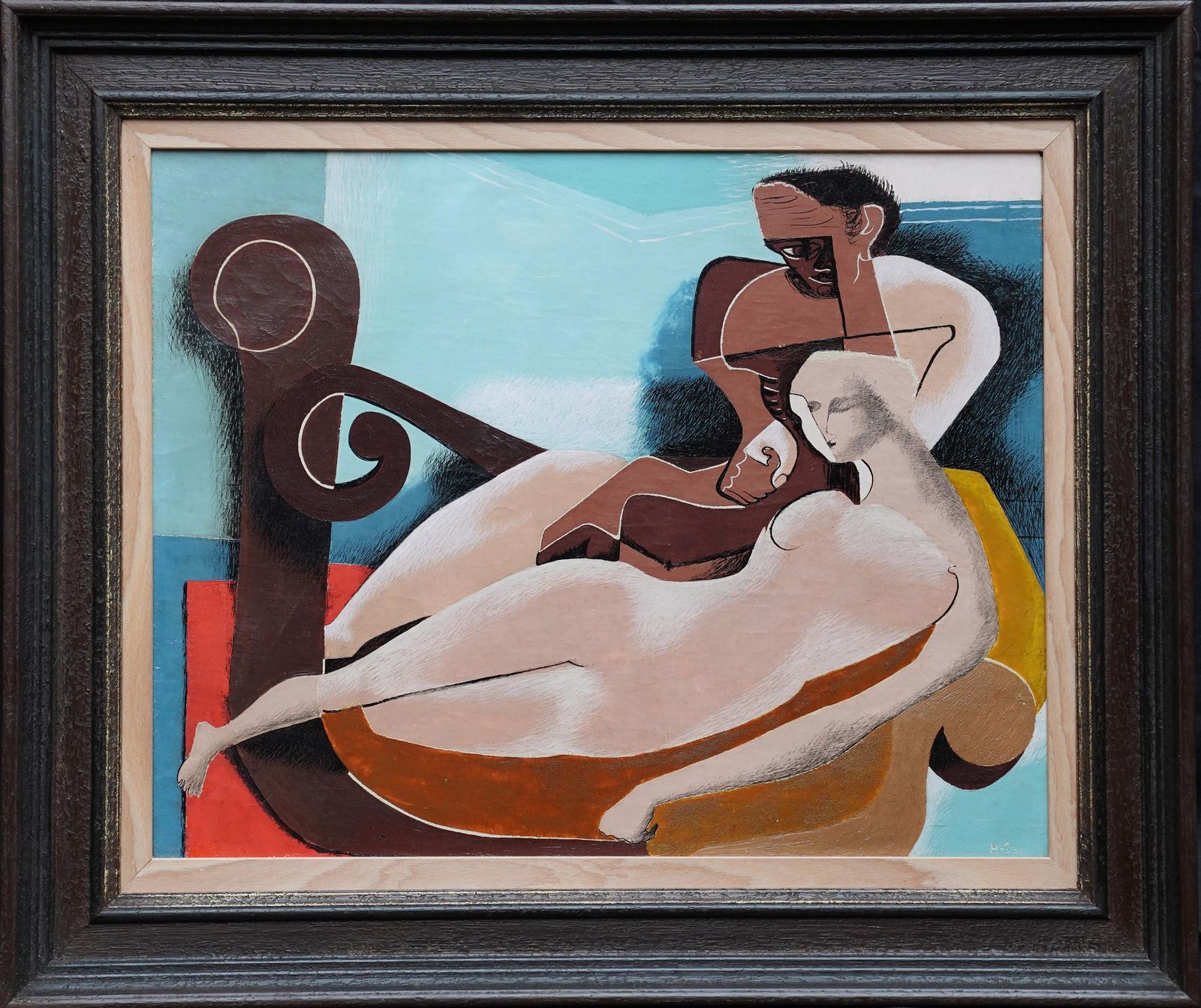 Blair Hughes Stantontwo Figures 1939   British Surrealist Art Figurative Painting1939
