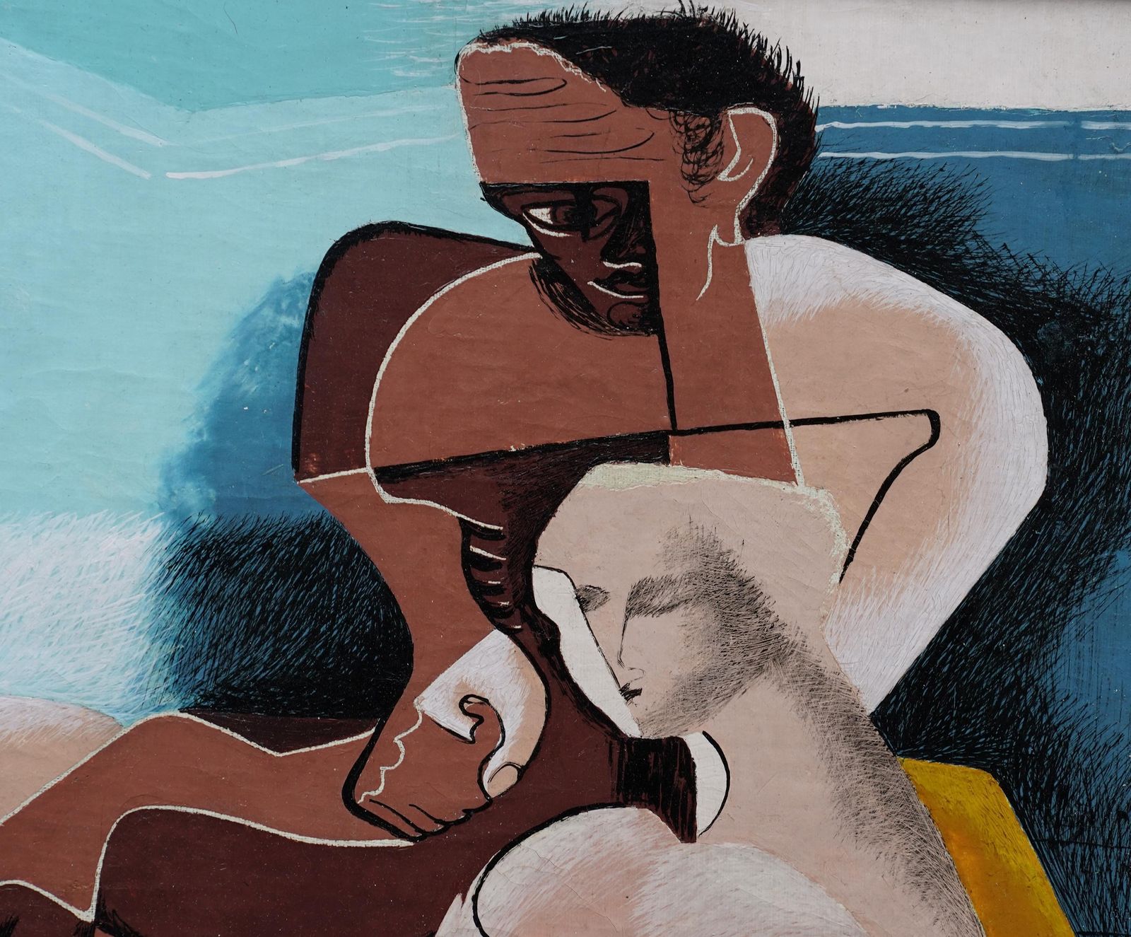 Blair Hughes Stantontwo Figures 1939   British Surrealist Art Figurative Painting1939 photo for sale