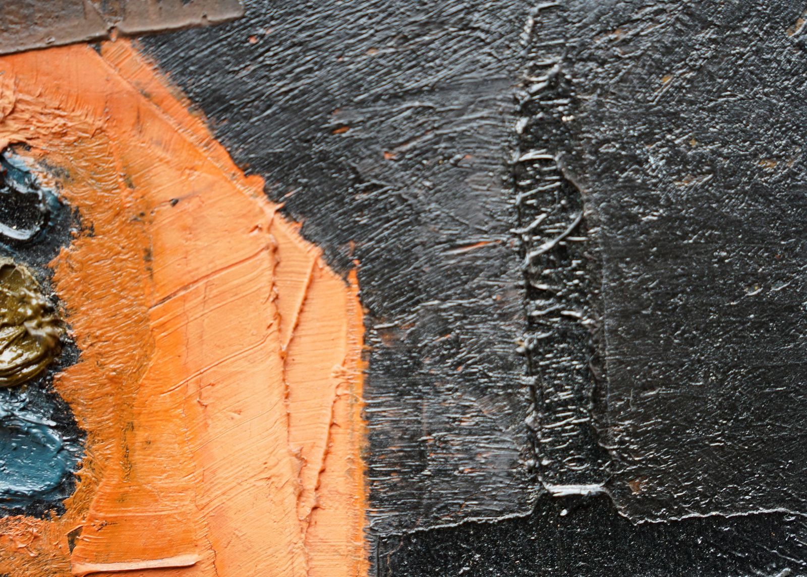 William Gearenigma No. 1   Scottish 1950's Abstract Art Oil Painting Orange Black1954 photo 8546.0