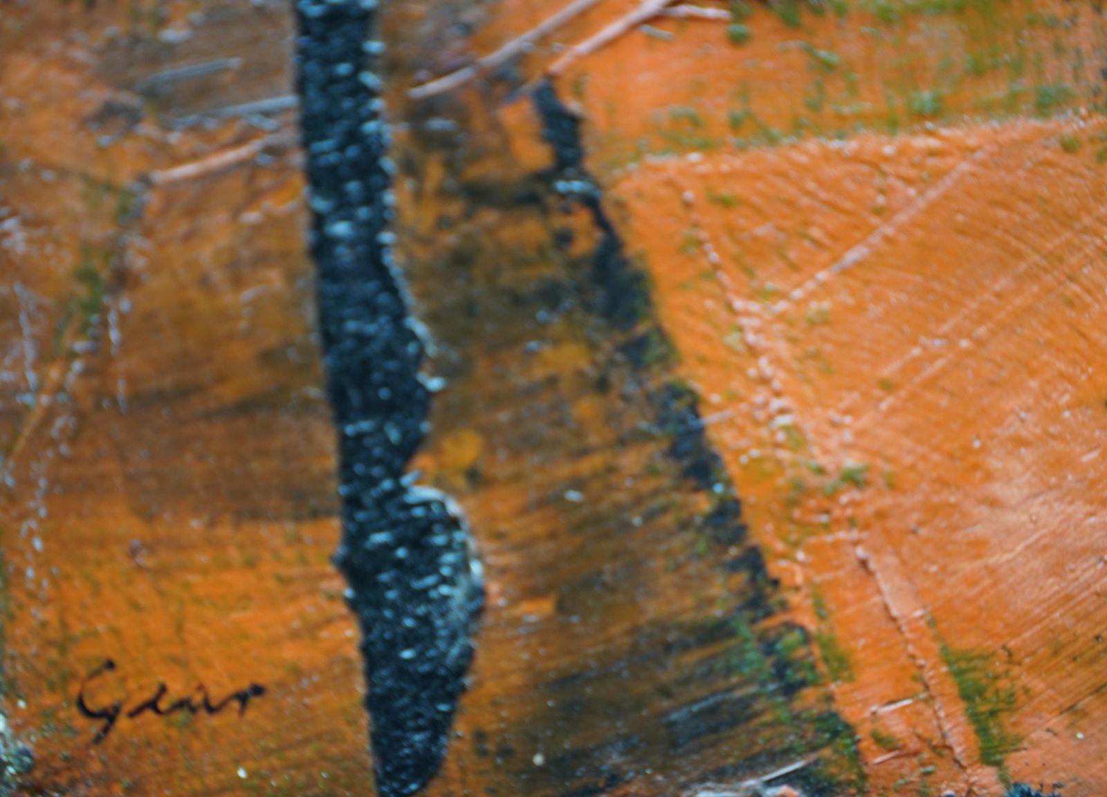 photo furniture William Gearenigma No. 1   Scottish 1950's Abstract Art Oil Painting Orange Black1954