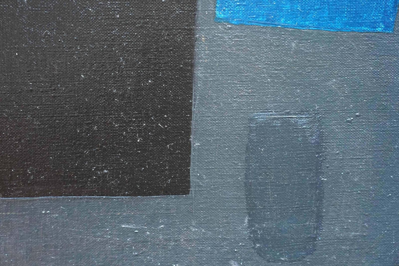 Peter L Fieldabstract With Blue Oblong Right   British Fifties Abstract Art Oil Paintingcirca 1955 photo vinterior