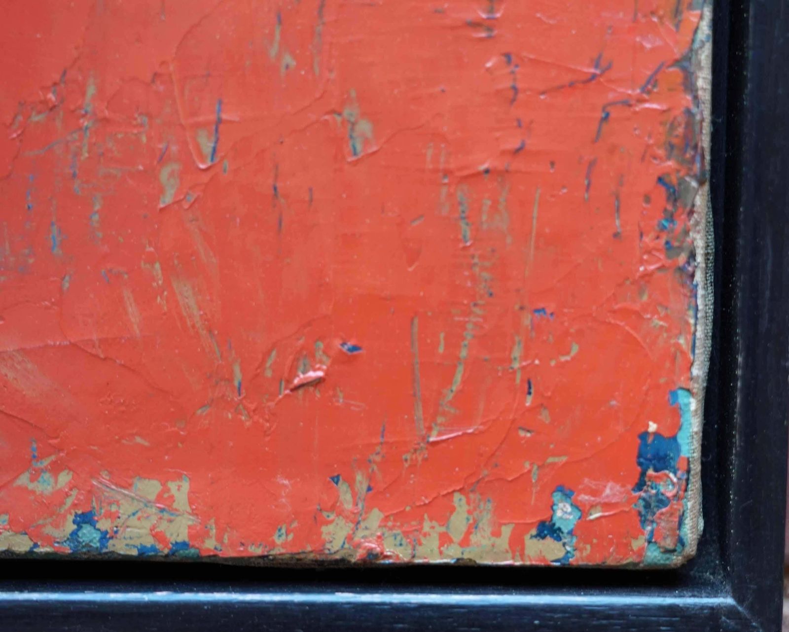 photo furniture Peter L Fieldabstract Red On Blue Landscape   British Fifties Abstract Art Oil Paintingcirca 1955