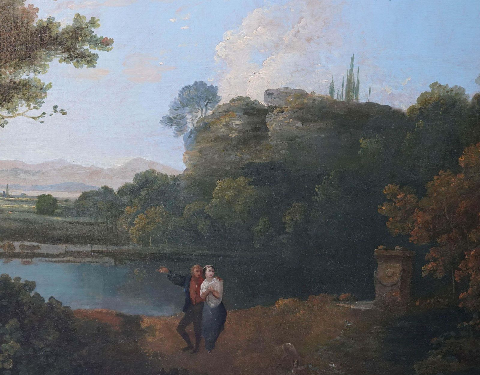 Lovers In Landscape   British 18th Century Old Master Pastoral Art Oil Paintingcirca 1750 photo 16316.0