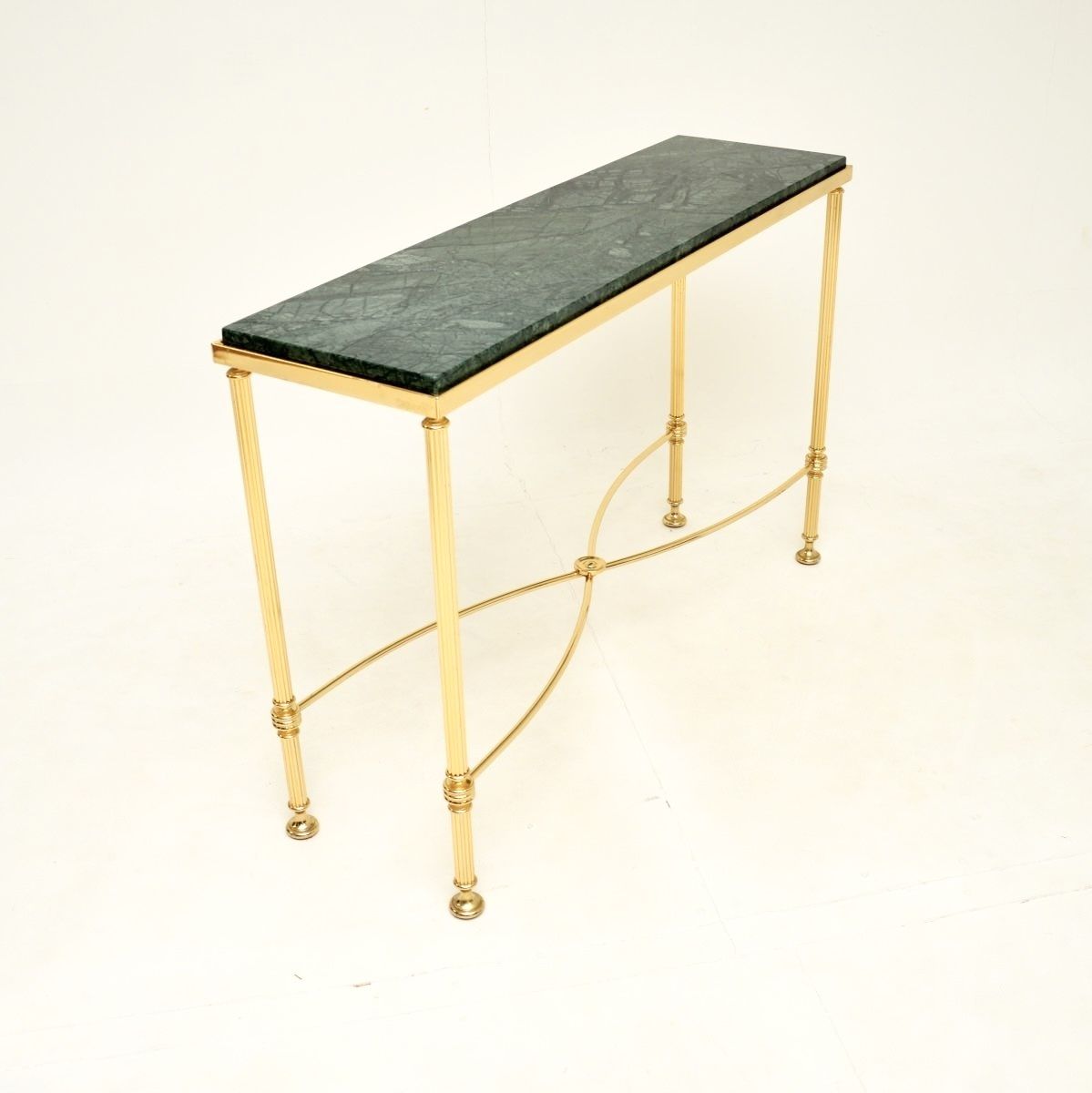 Vintage French Brass And Marble Console Table photo vintage
