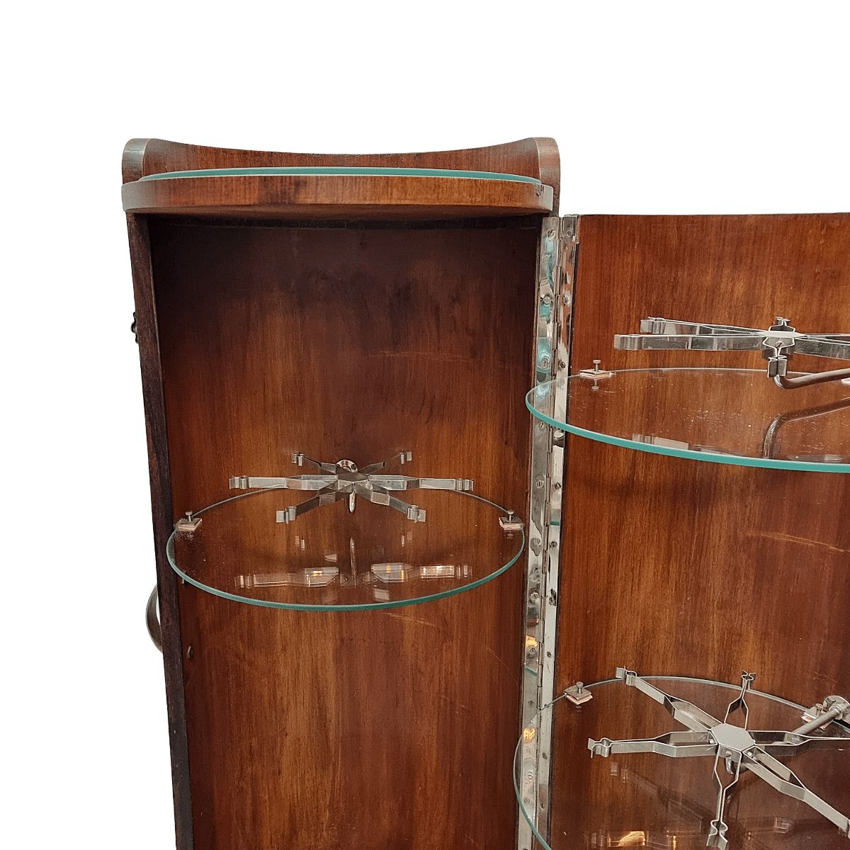 French Art Deco Mahogany Round Bar Furniture, 1920/30s photo Furniture