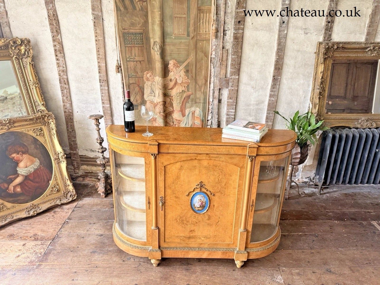 Rare Maple Antique Credenza Louis XVI French Display Porcelain Sideboard Cabinet photo furniture