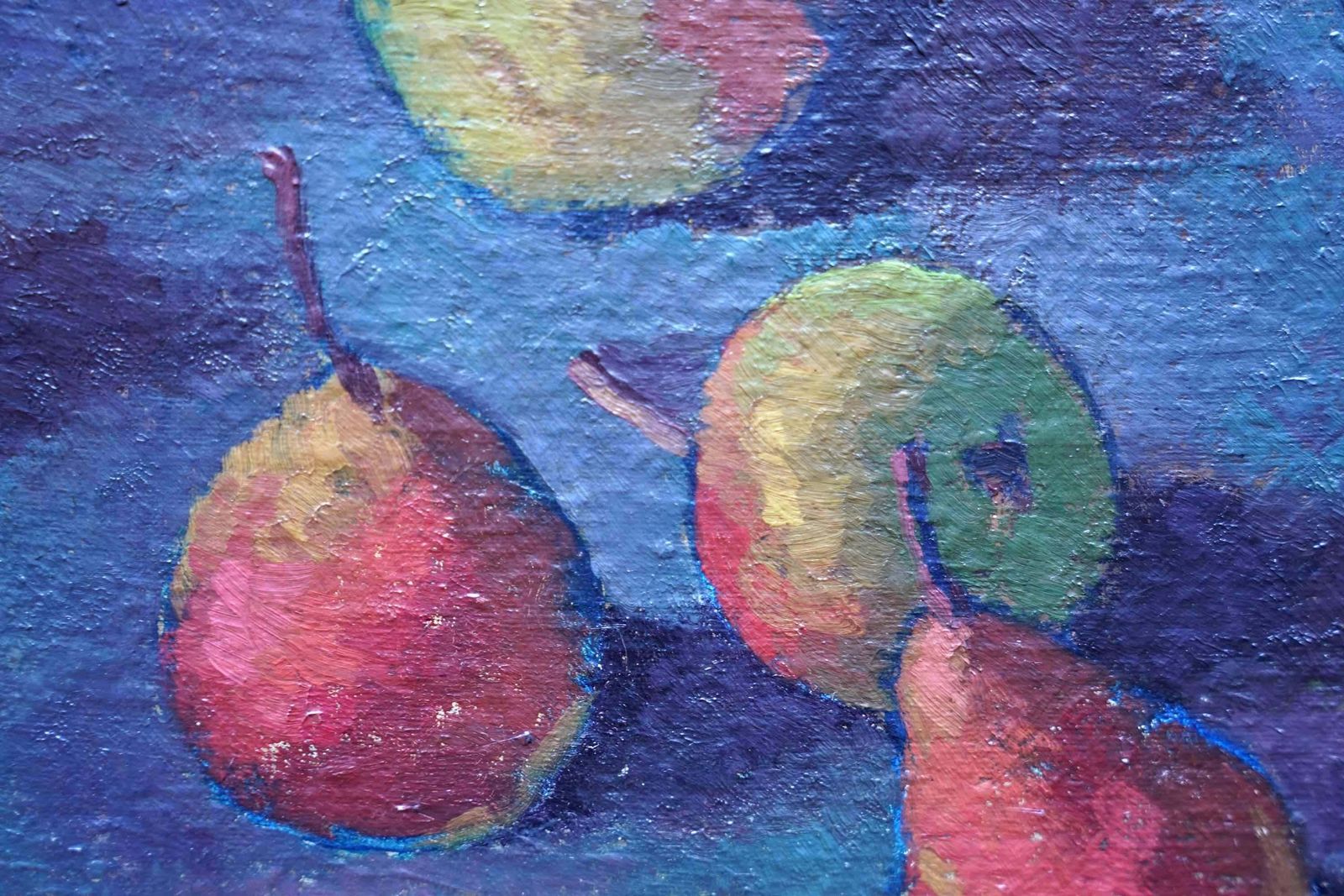 Peter L Field Still Life Of Pears   British Fifties Post Impressionist Art Fruit Oil Painting Circa 1955 photo 1800.0