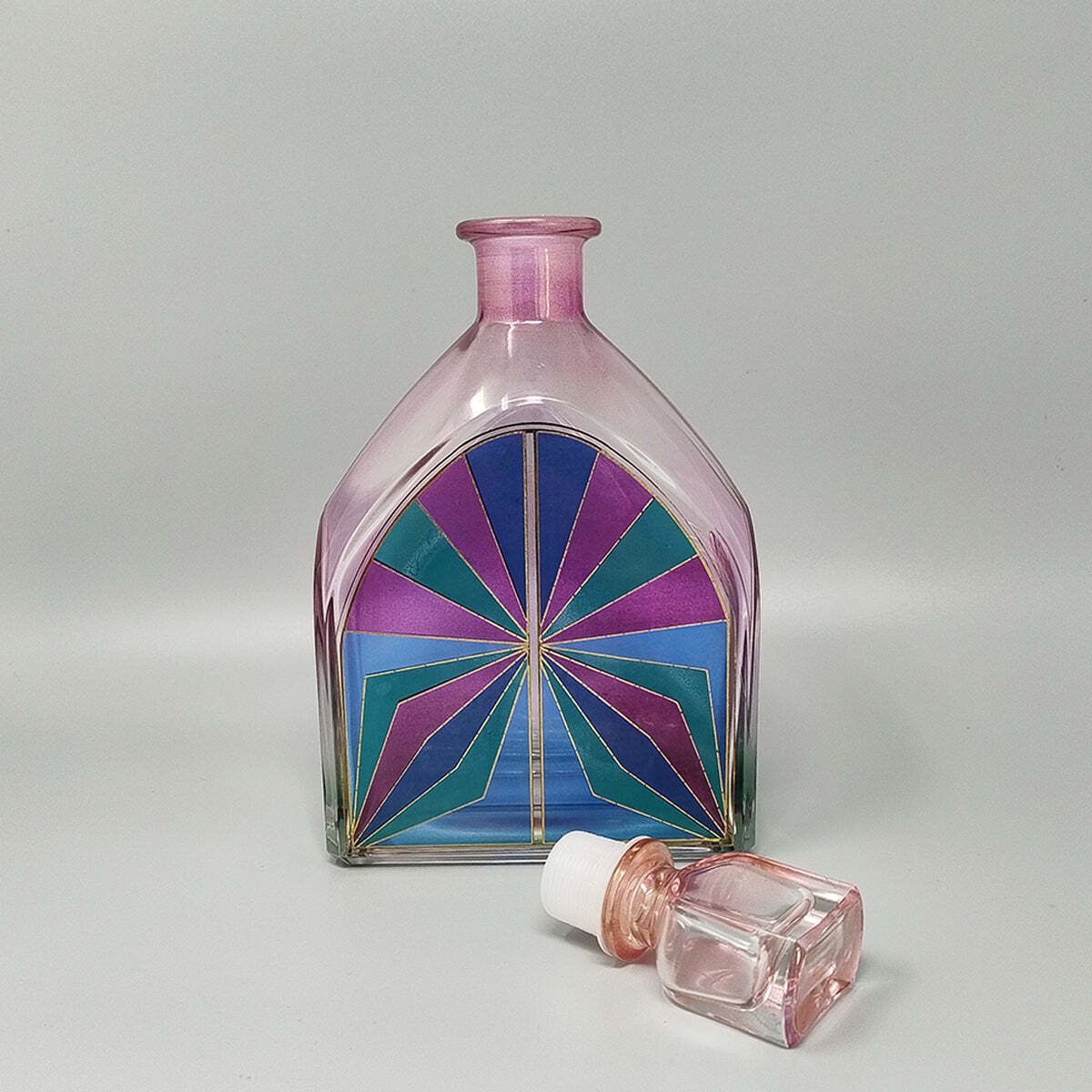 Karaf of decoratieve fles van Luigi Bormioli, jaren 1970. Made in Italy. photo vinterior