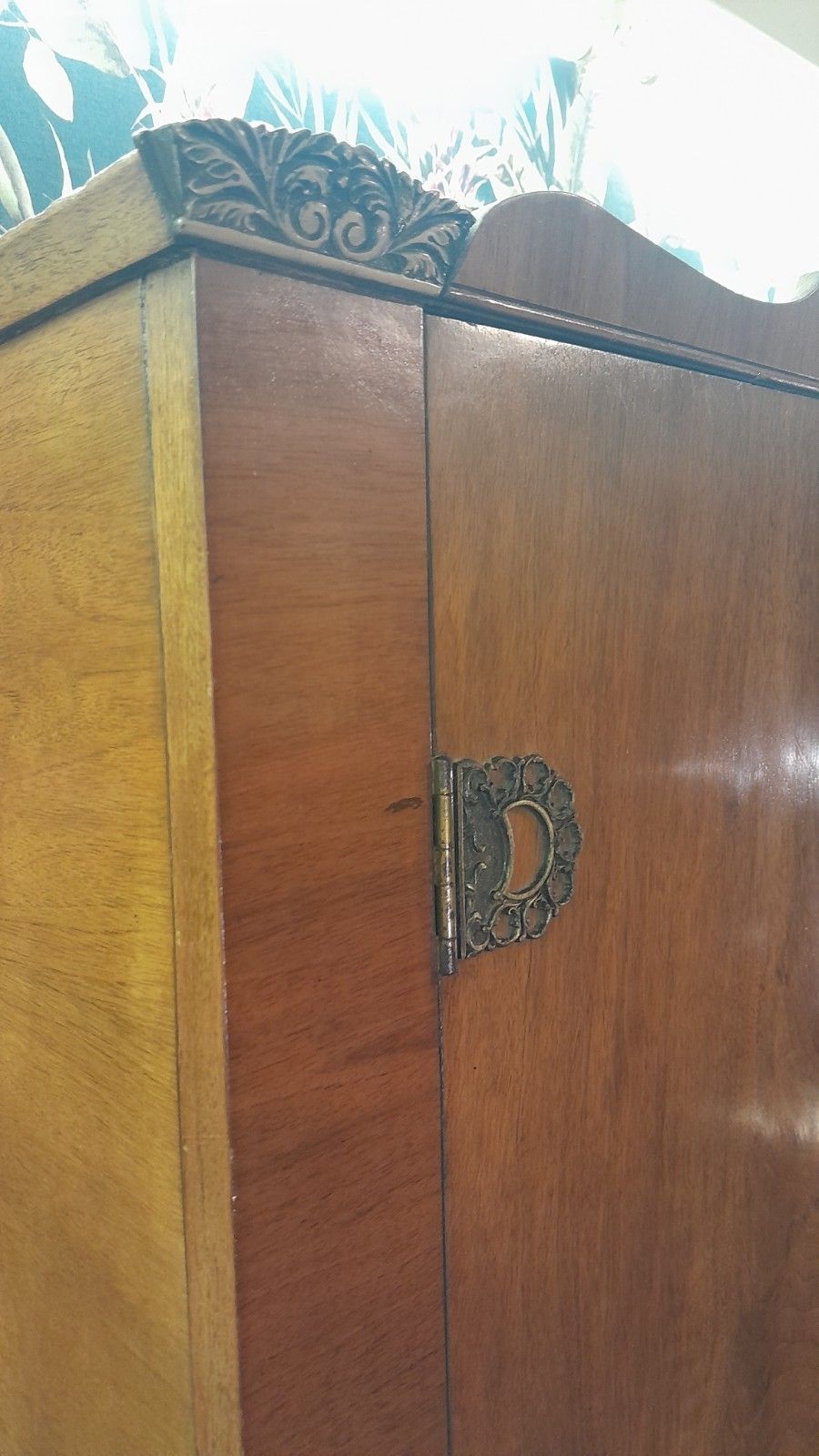 1930s Art Deco Burr Walnut Full Size Freestanding Wardrobe photo vintage