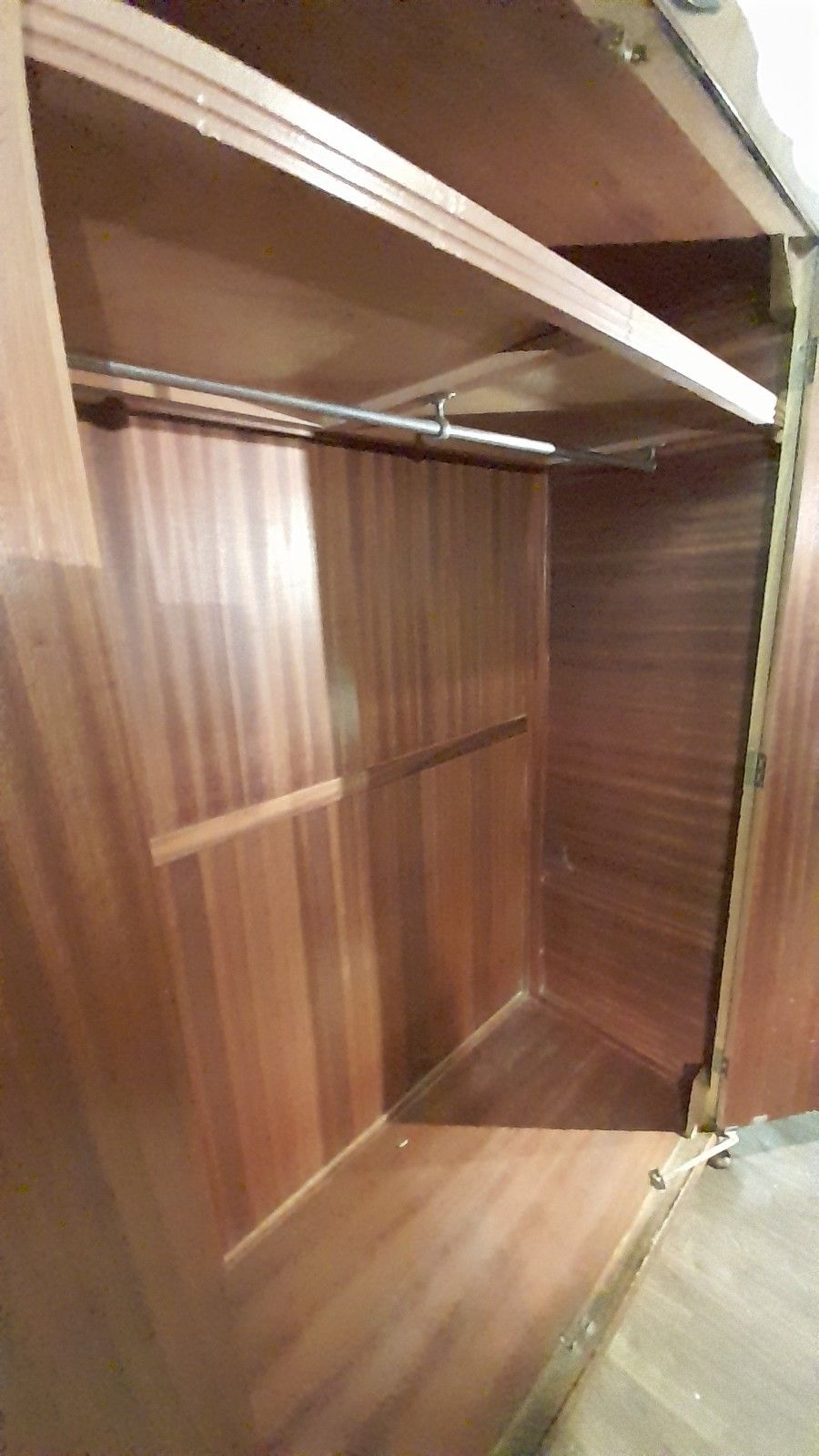 Furniture 1930s Art Deco Burr Walnut Full Size Freestanding Wardrobe photo