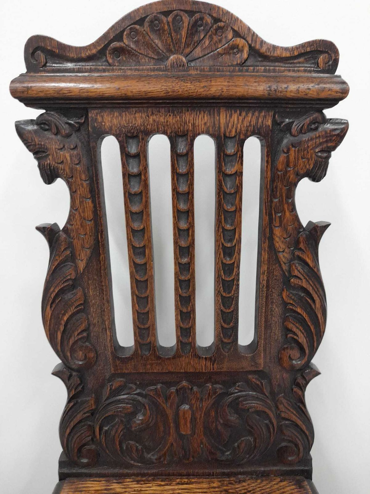 Chairs Antique Pair Of Oak Carved Hall Chairs photo 375.0