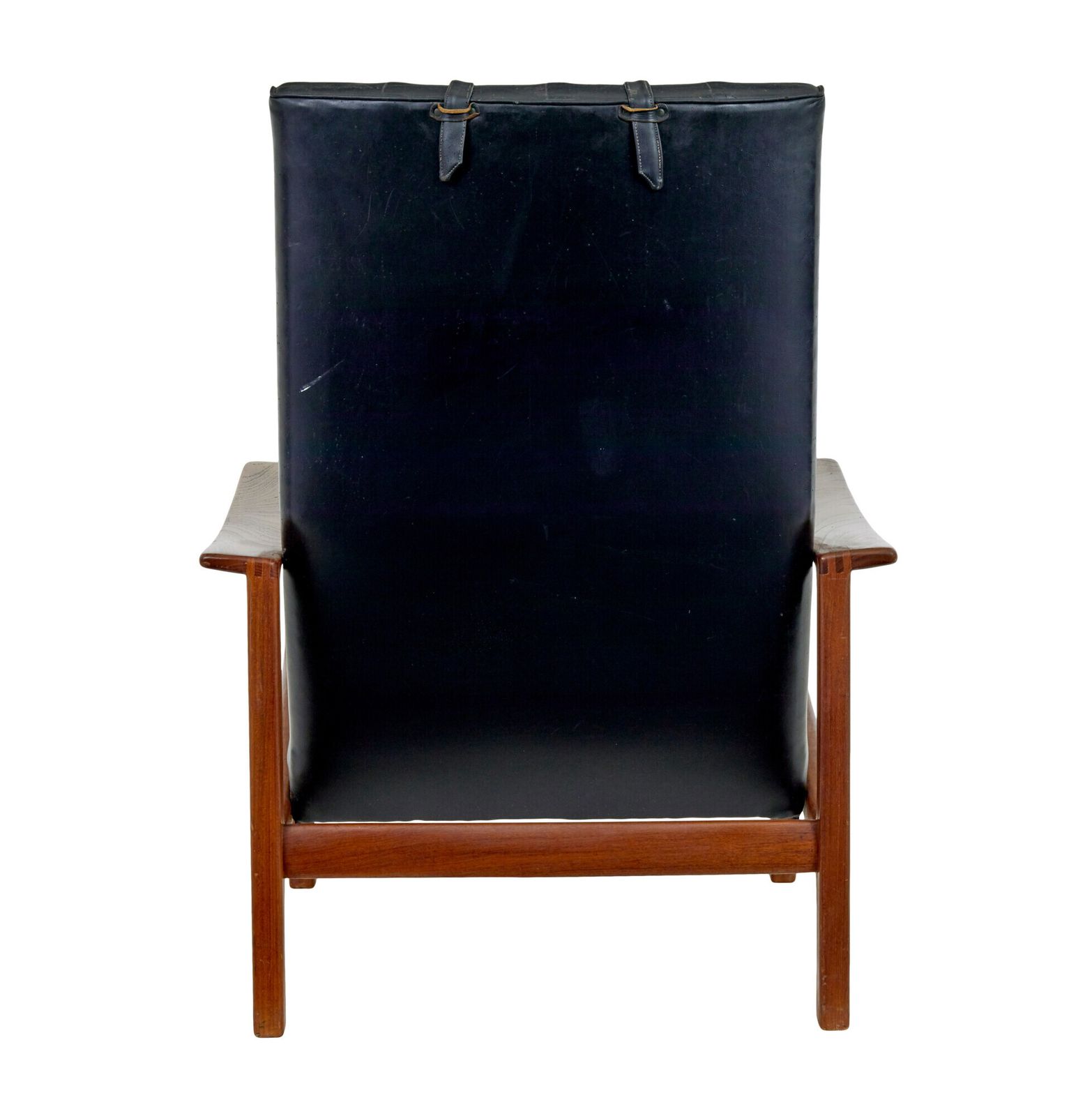Mid 20th Century Scandinavian Teak Reclining Leather Armchair photo furniture