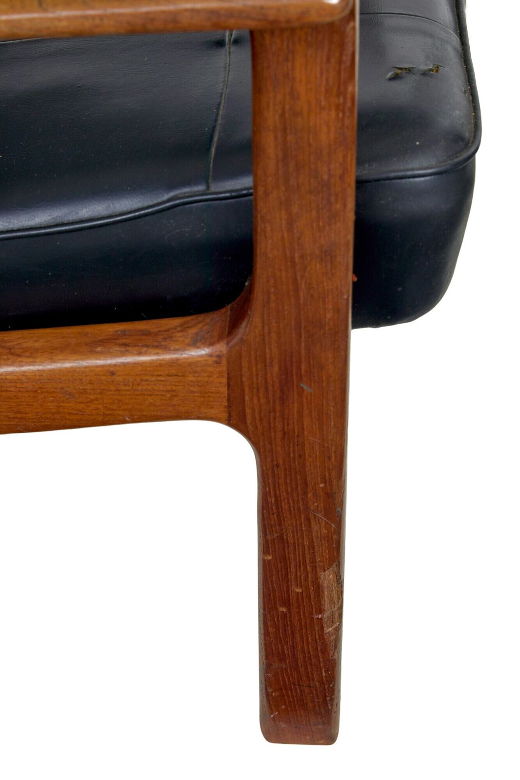 Mid 20th Century Scandinavian Teak Reclining Leather Armchair photo vinterior