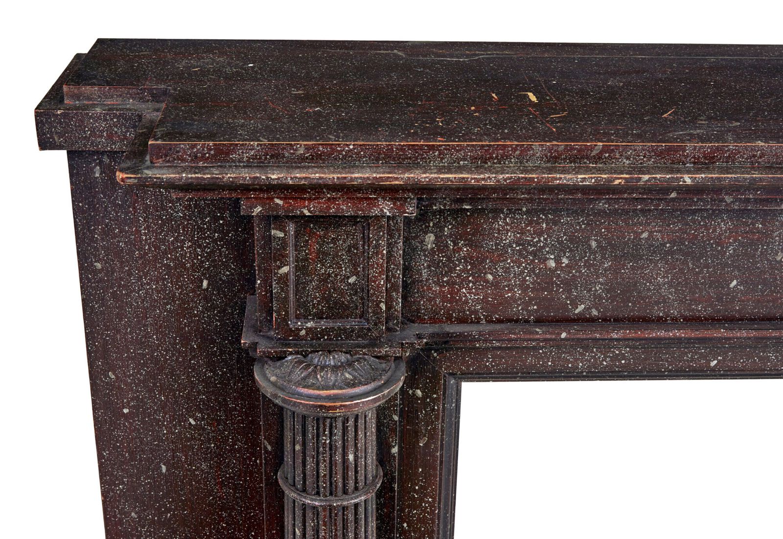 Mid Century Faux Porphyry Marble Adams Style Mantlepiece photo for sale