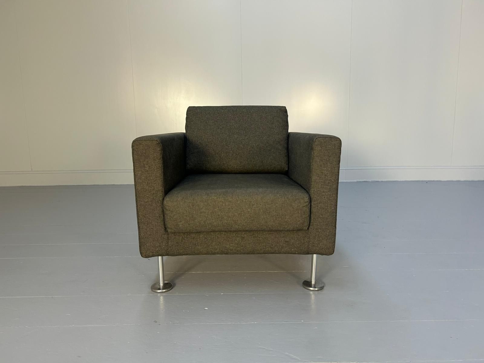 Vitra "Park" Armchair In Grey, Black And White Woven Fabric