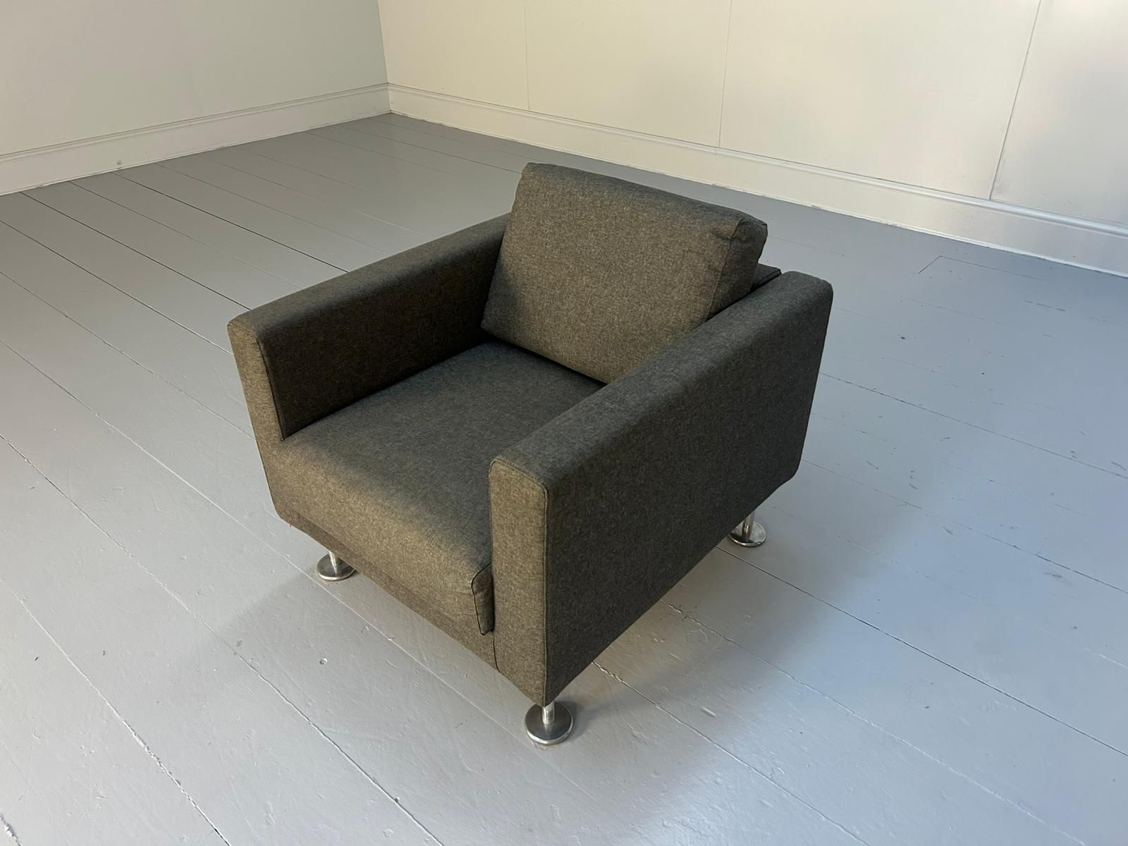 Vitra "Park" Armchair In Grey, Black And White Woven Fabric photo for sale