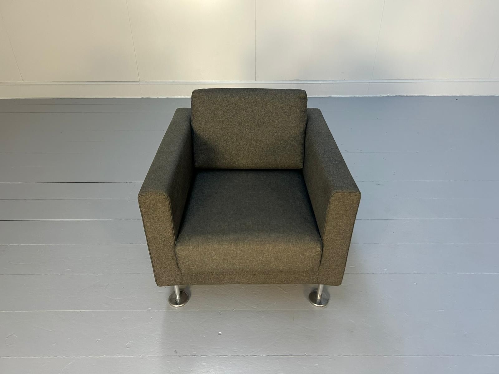 Vitra "Park" Armchair In Grey, Black And White Woven Fabric photo Furniture