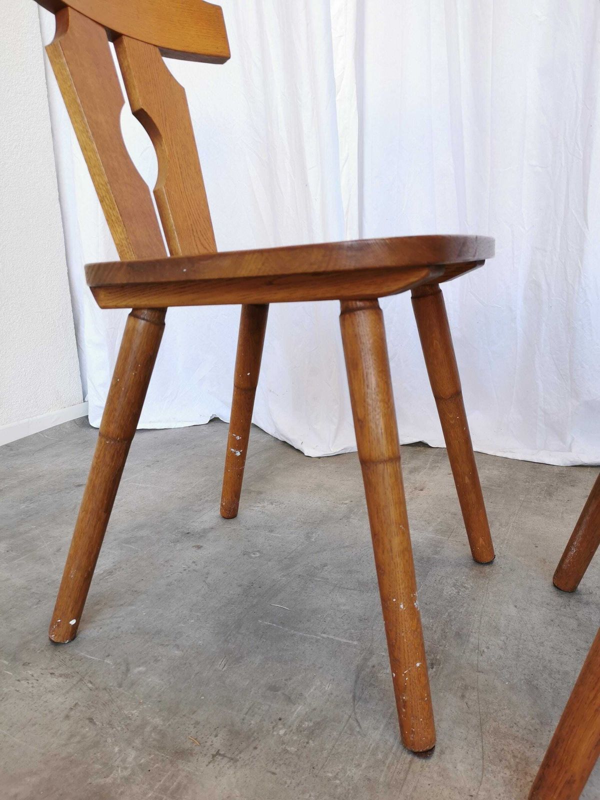 photo furniture Vintage Wooden Dining Chairs By Ruko Sessel Alois Koller | Tyrolean Farmhouse Austrian Style 1970s