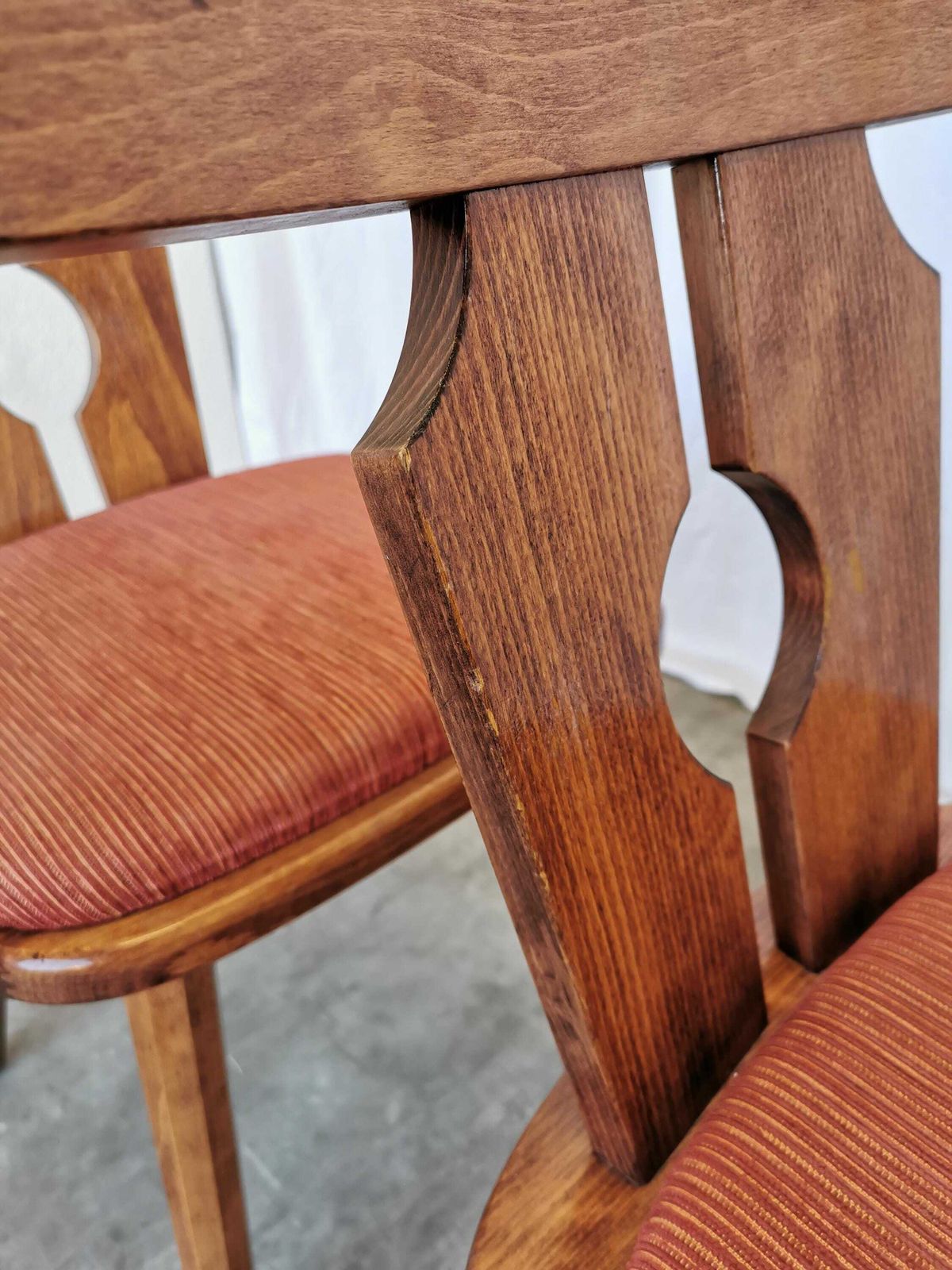 photo vintage 1 Of 2 Vintage Tyrolean Wooden Dining Chairs, Austrian Farmhouse Alpine Style Chairs, 1970s