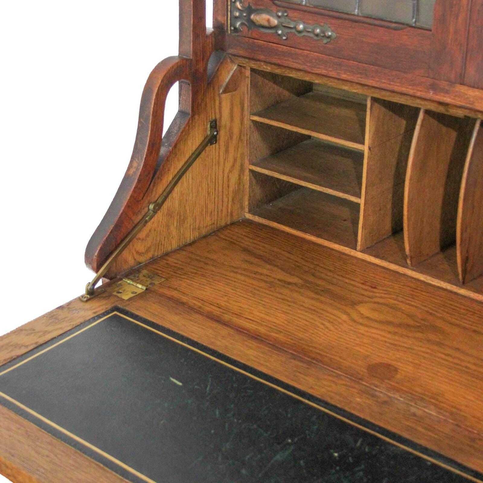 photo furniture Antique Oak Arts And Crafts Bureau Bookcase | Antique Desk | Antique Storage | Bureaux | Welsh Furniture (M 6393)