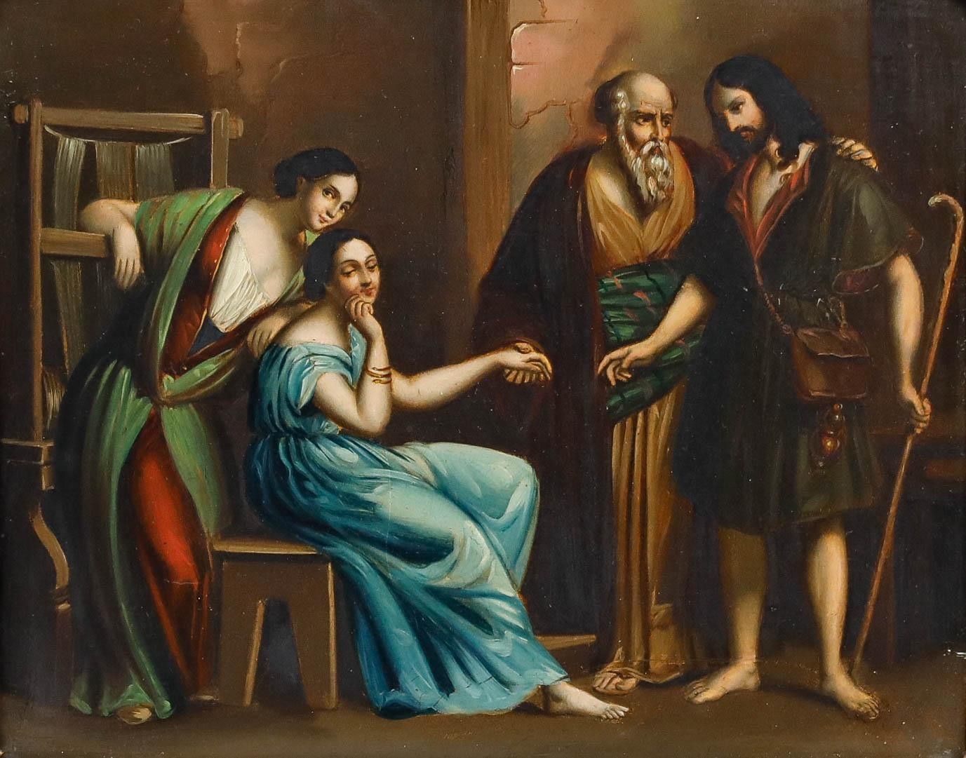 Fine 19th Century Oil The Betrothal photo furniture