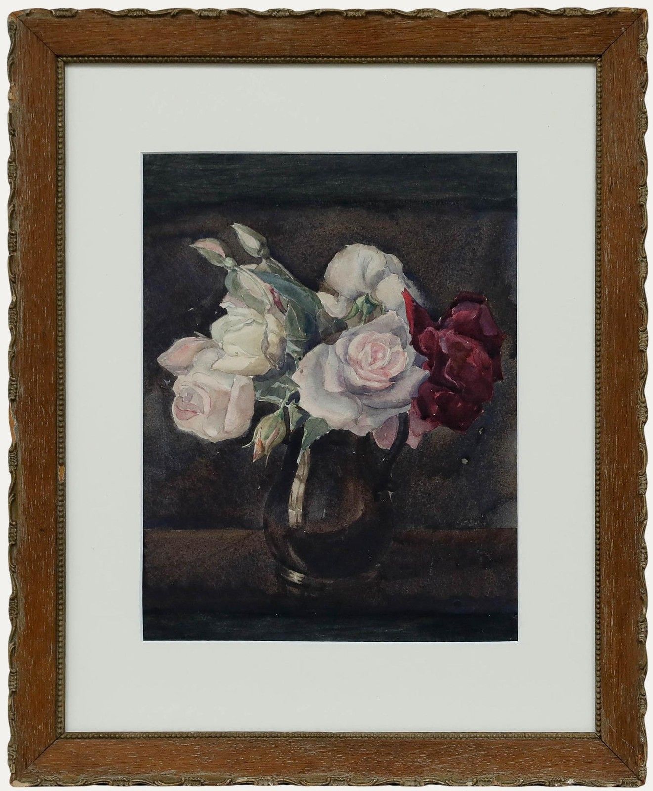 Margaret Worsley Framed Early 20th Century Watercolour, Still Life With Roses