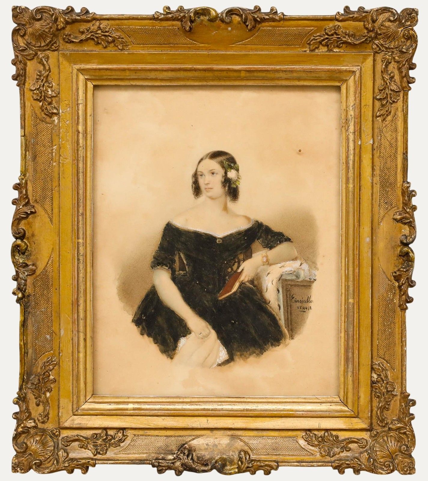 1844 Watercolour Portrait Of A Lady
