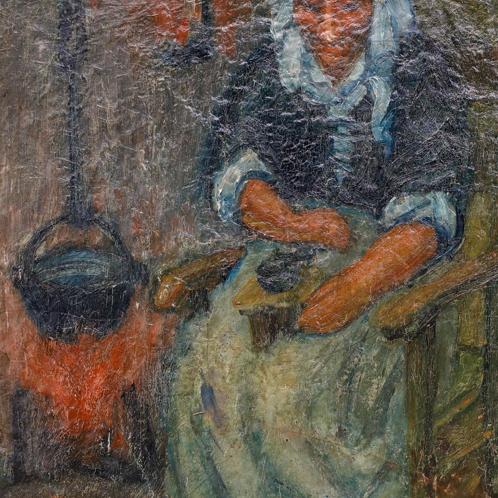 Late 19th Century Oil Flemish Woman photo Art