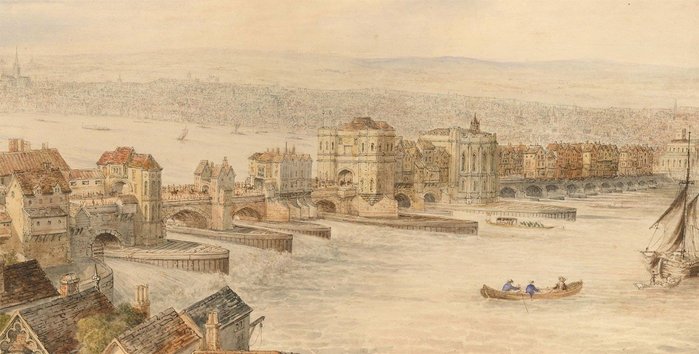 J. Taylor Signed Early 20th Century Watercolour, Old London Bridge