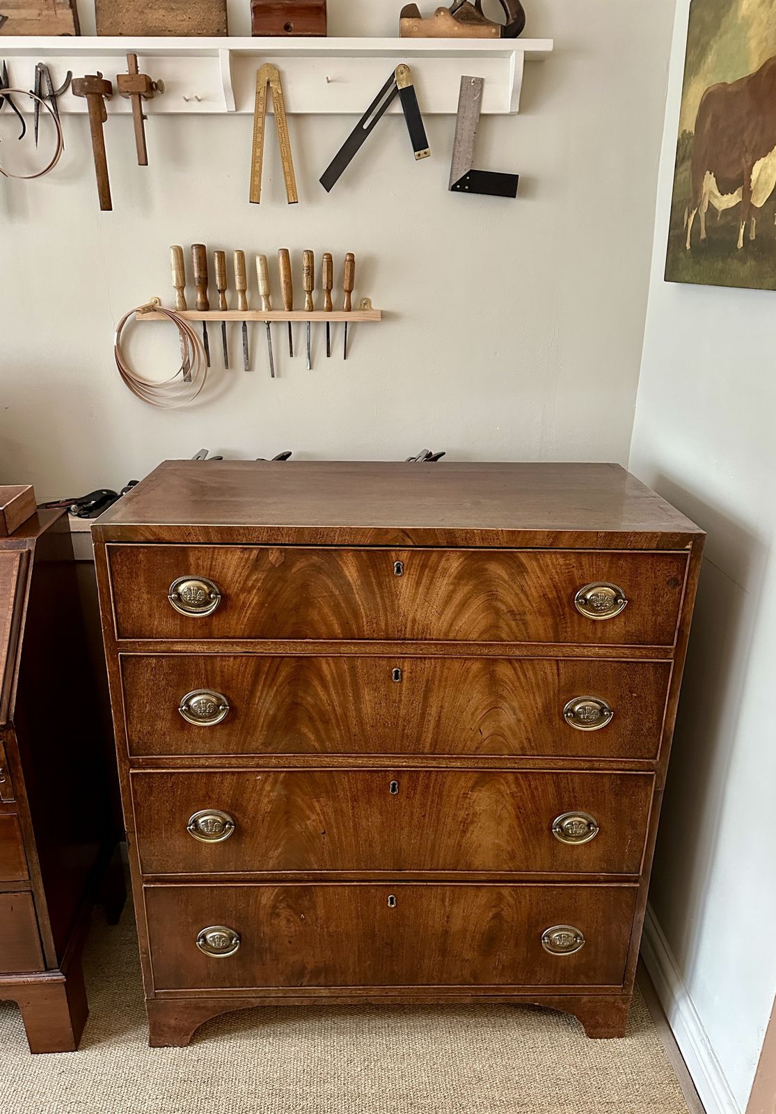 Compact Georgian Mahogany Chest Of Drawers – Two Part Construction photo furniture