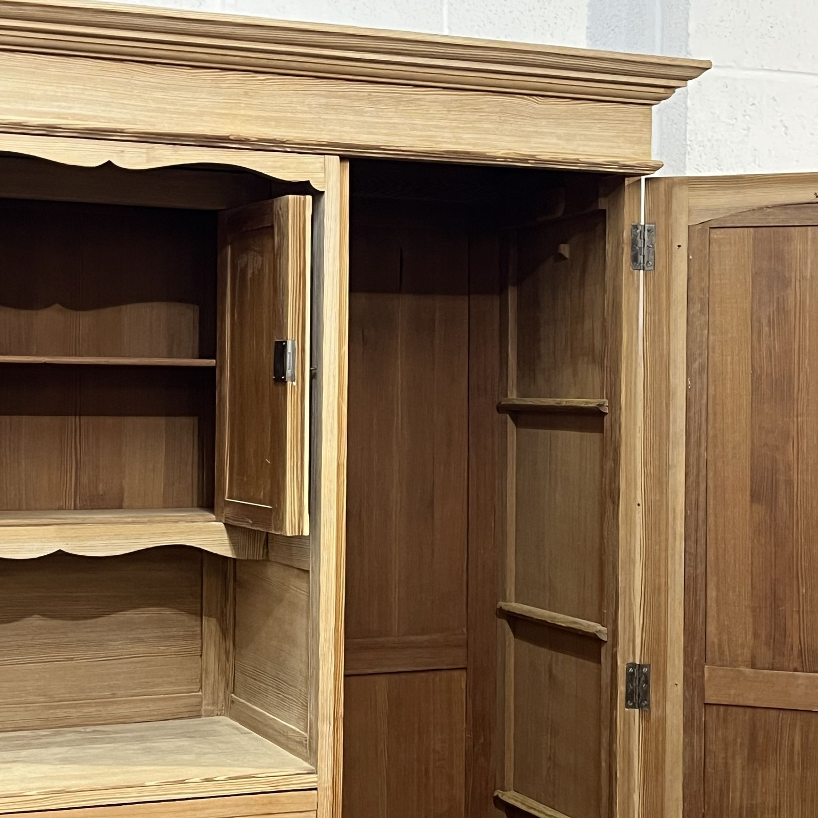 photo for sale Very Quirky Antique Pine Cupboard Unit With Drawers (Partially Dismantles)