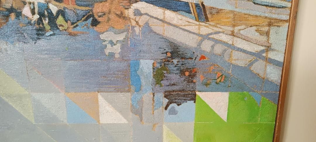 photo for sale Large Abstract Painting Maurizio Bini (1940) Signed And Dated 1972
