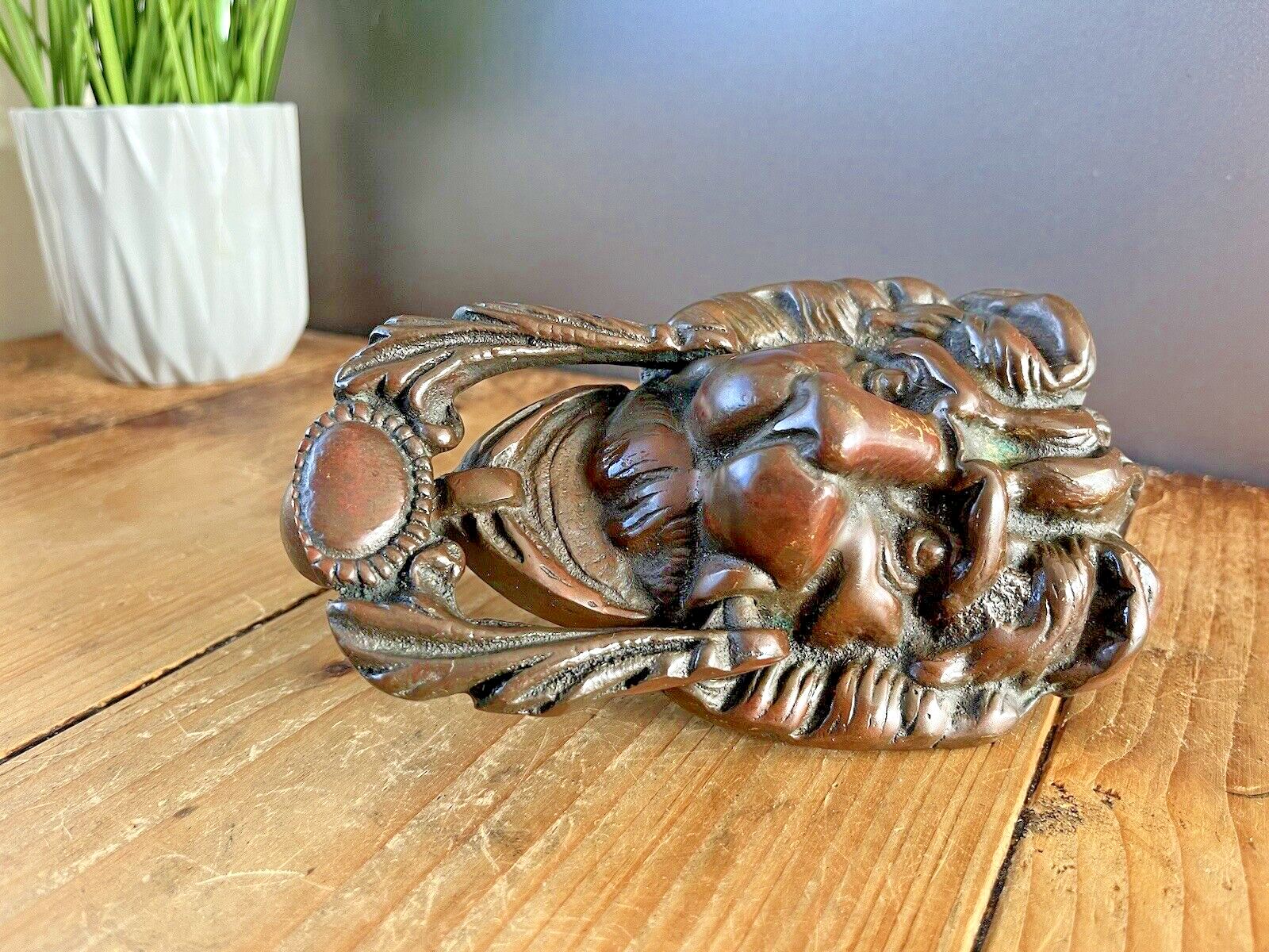 Quality Antique Lions Head Mask Bronze Brass Door Knocker Grand Regal French photo buy