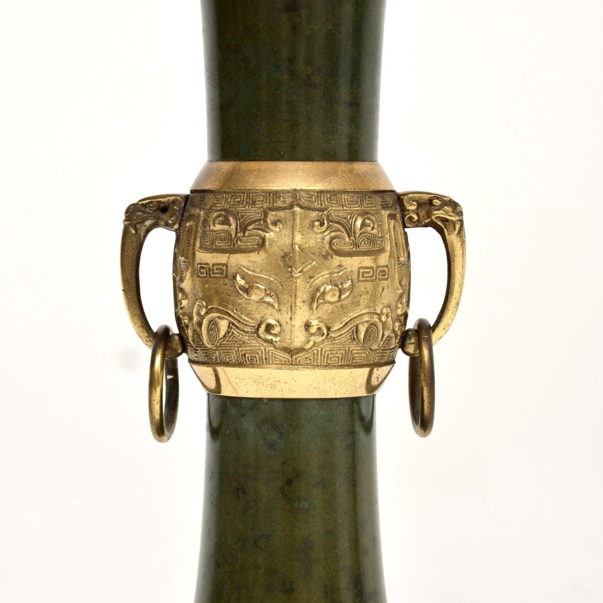 Pair Of Antique Neoclassical Style Tole And Brass Table Lamps photo vinterior