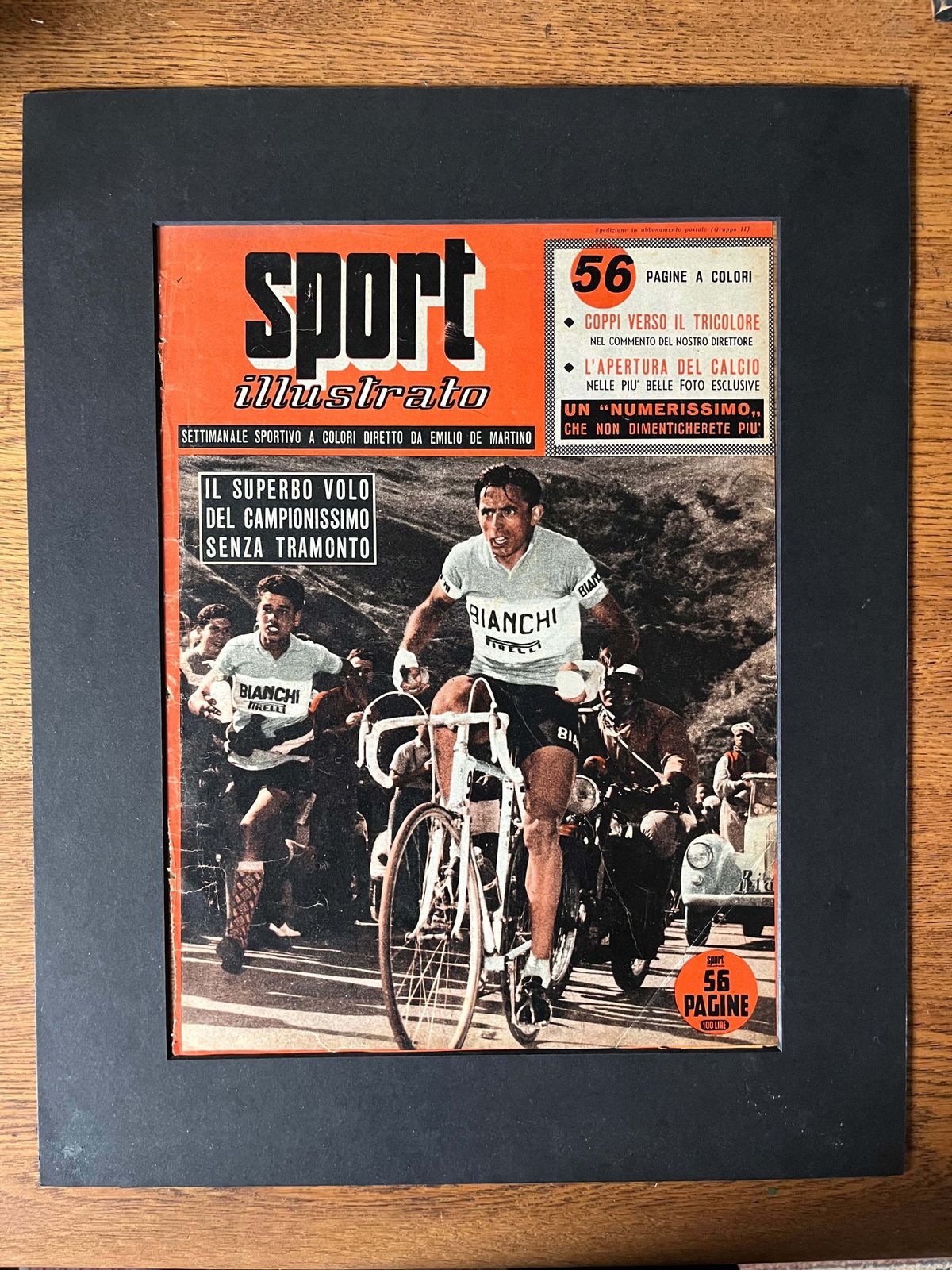 Vintage Cycling Print   Fausto Coppi 1953 Giro D’italia