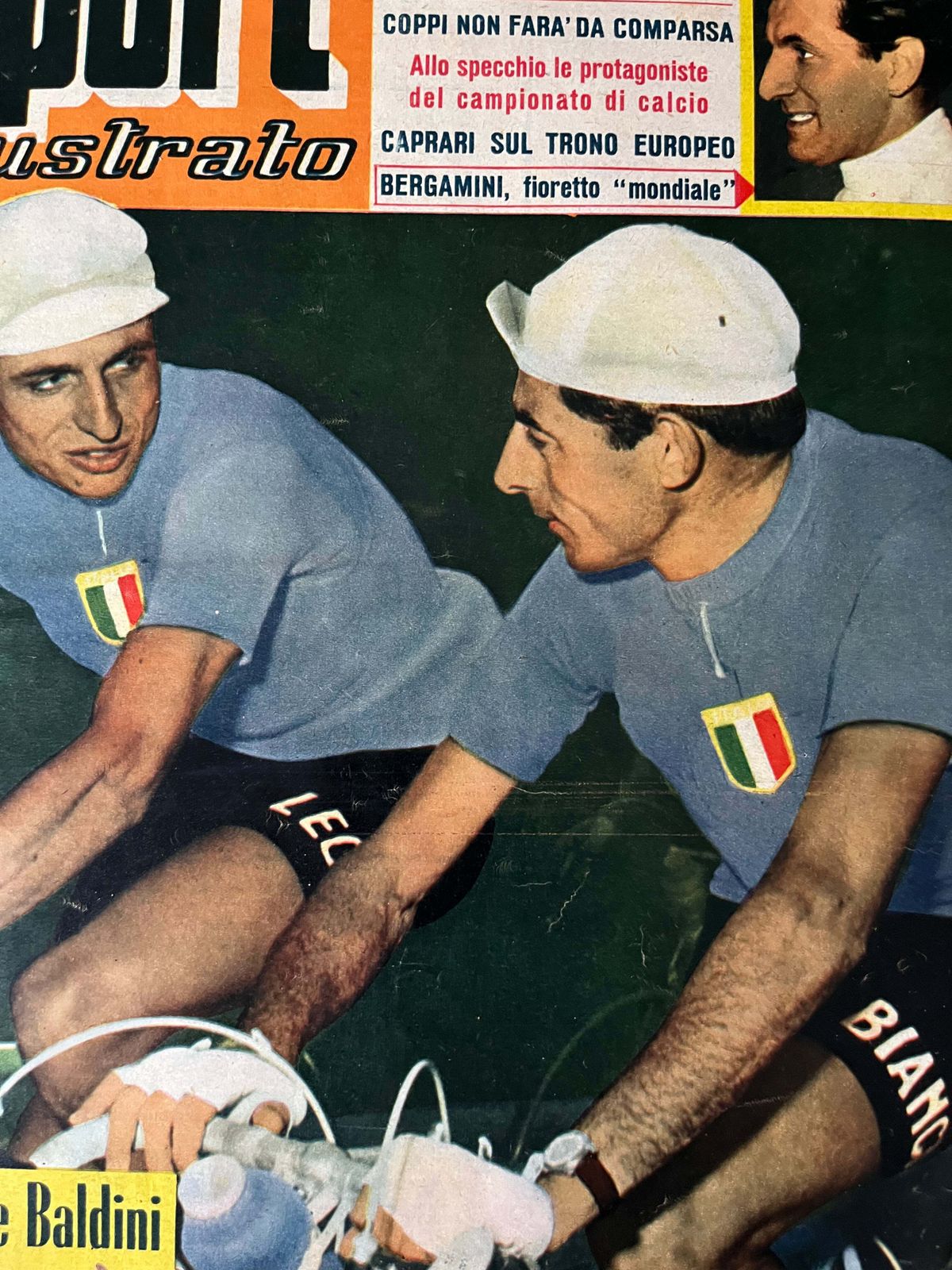 Vintage Cycling Print   Fausto Coppi Ercole Baldini 1957 Trofeo Baracchi photo furniture