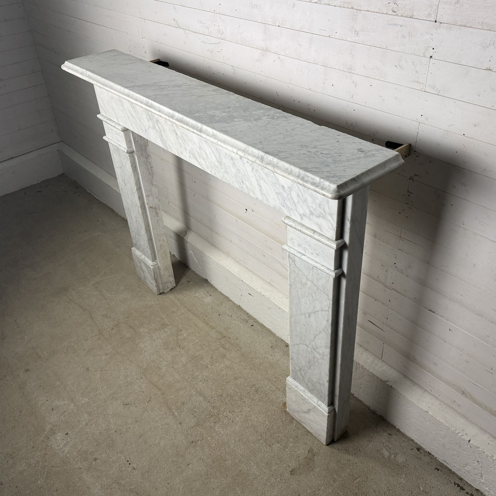 Large Original Edwardian White Marble Fire Surround photo for sale