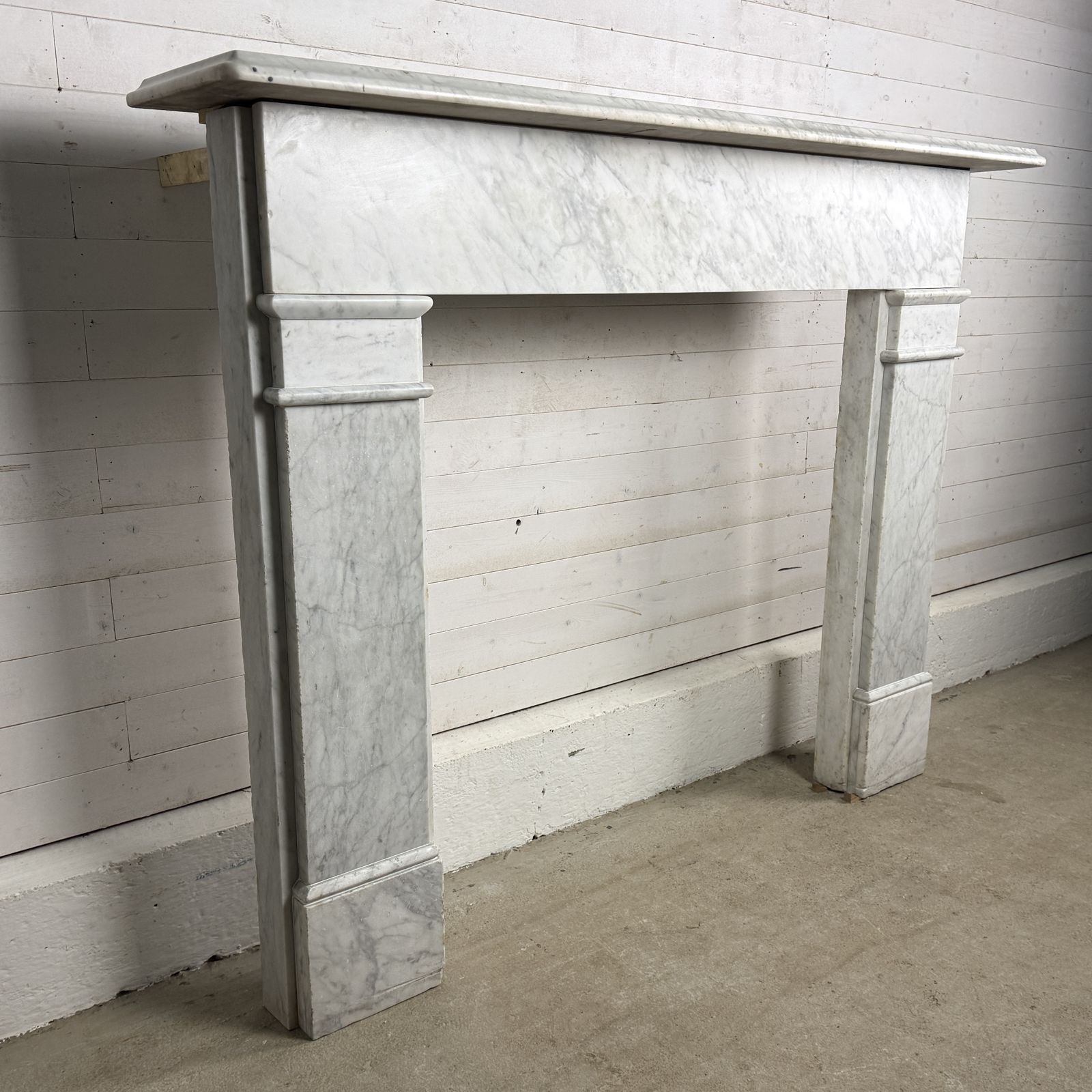 Large Original Edwardian White Marble Fire Surround photo Home Fixtures