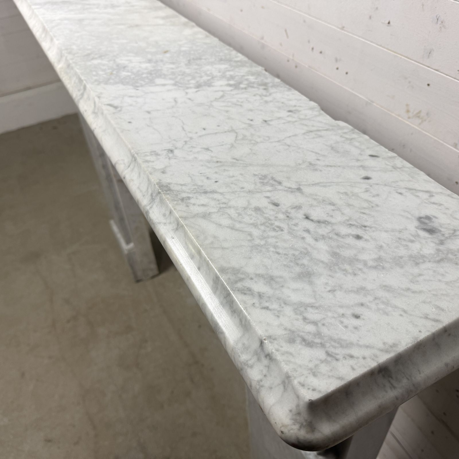 photo for sale Large Original Edwardian White Marble Fire Surround