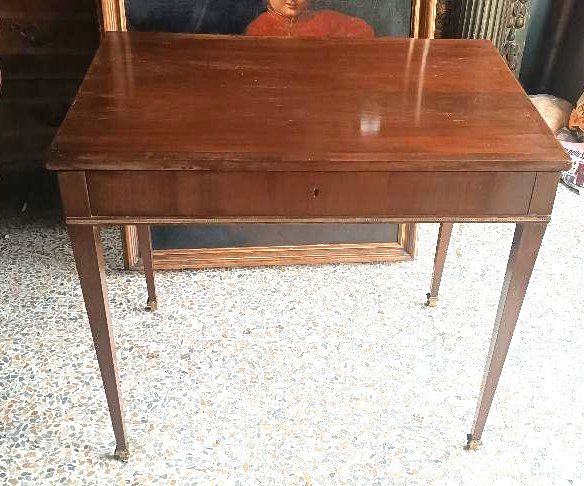 Antique Desk Table Sliding Top Mahogany Louis XVI photo 1163.0