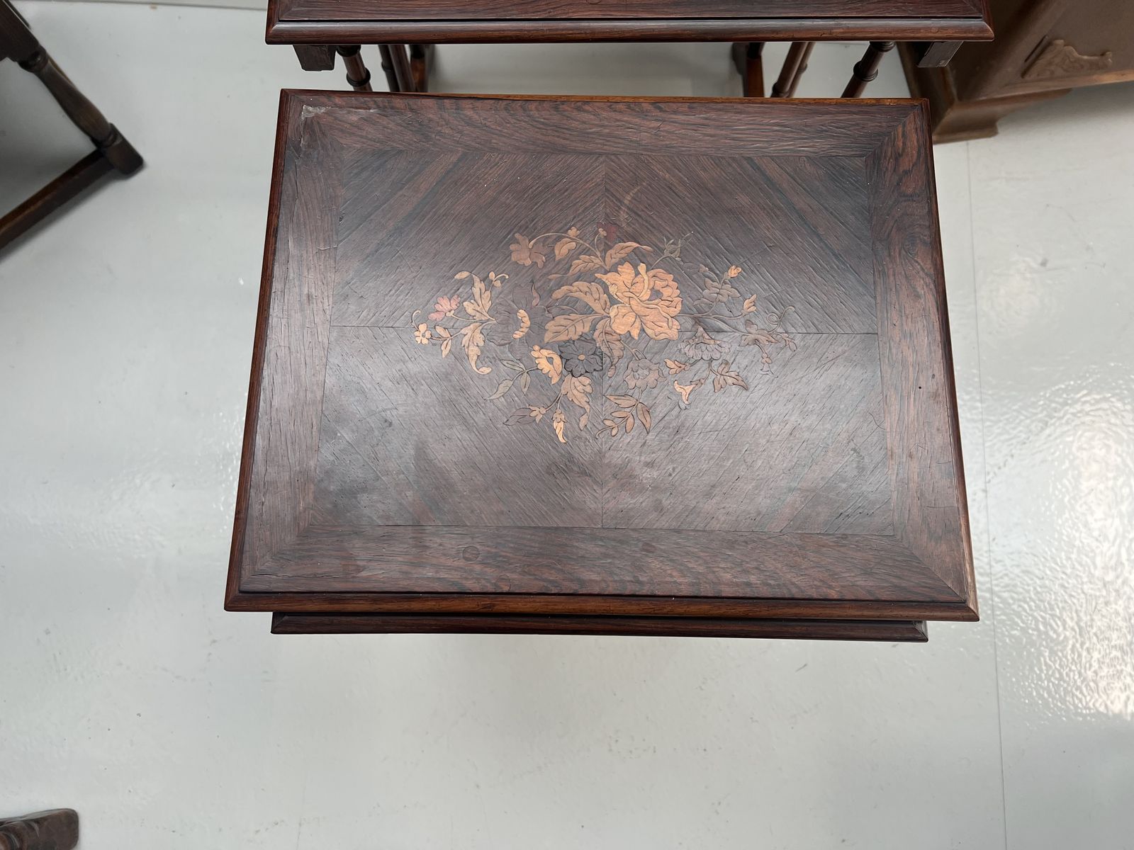 Antique Inlaid Nest Of 4 Tables photo 520.0