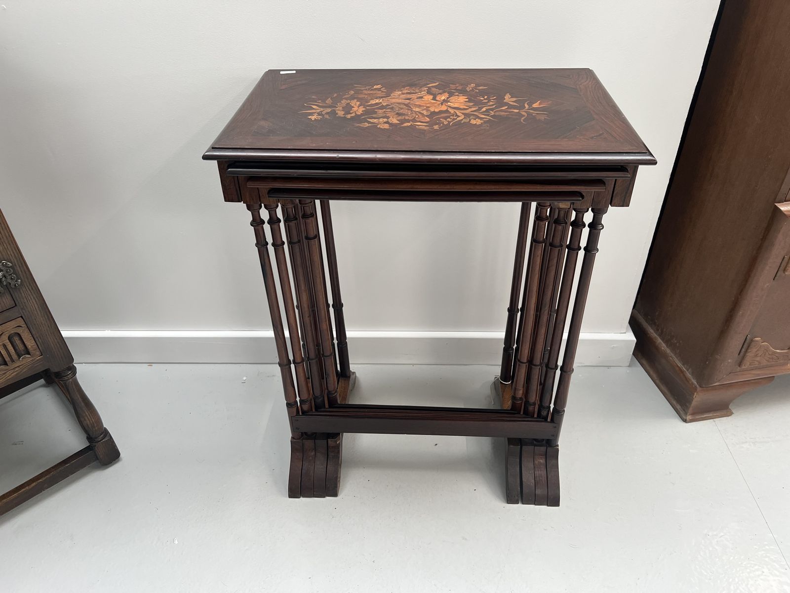 photo furniture Antique Inlaid Nest Of 4 Tables