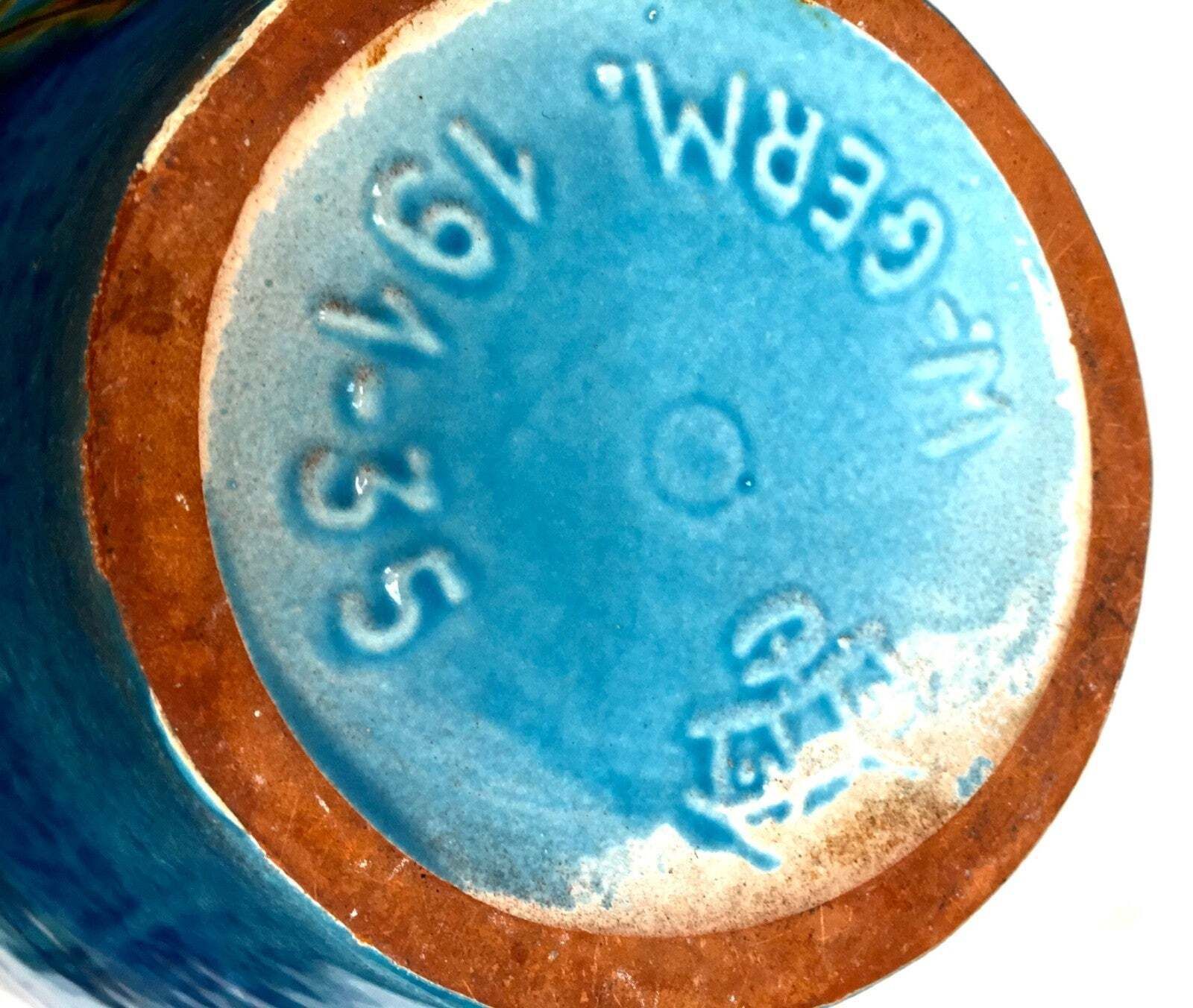Vintage Large West German Pottery Carstens Tonnieshof Blue Sunflowers Retro 1970 photo vinterior