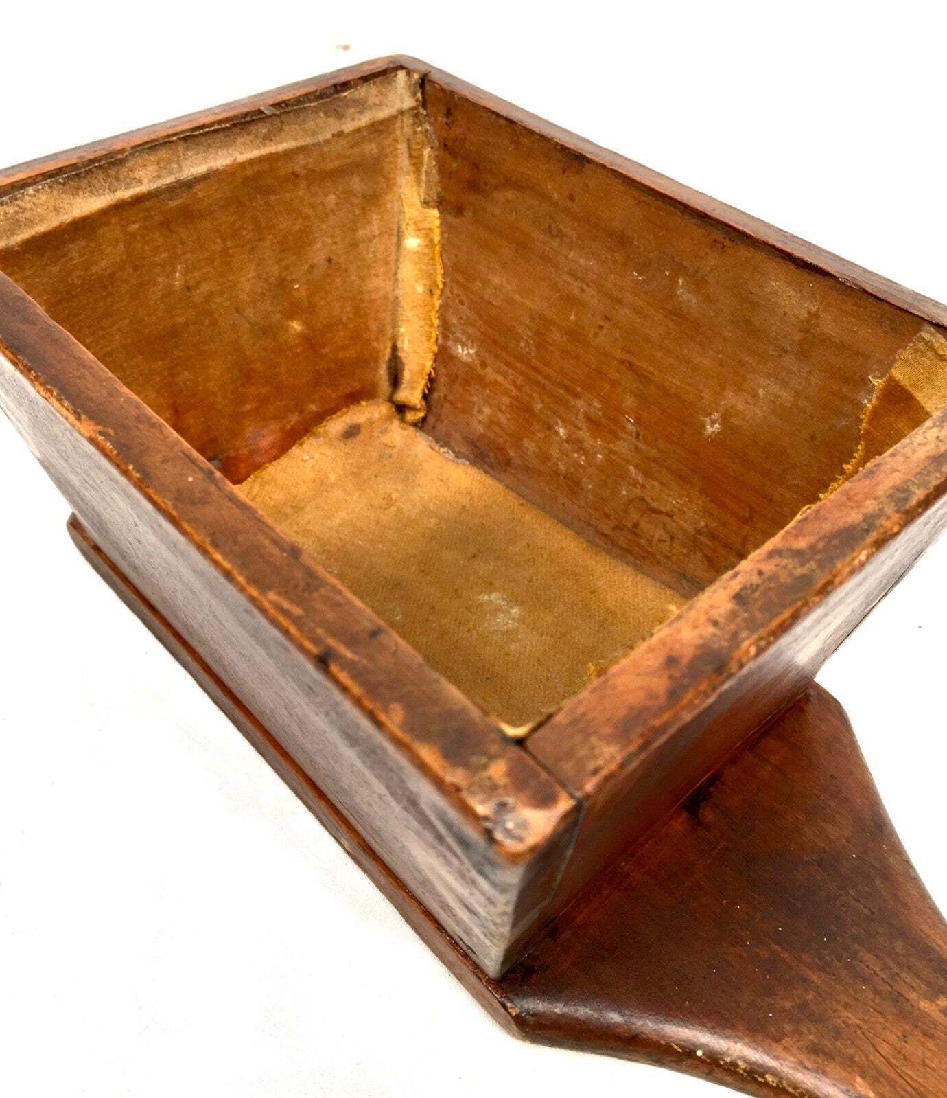 Antique Edwardian Treen Oak Wooden Church Collection Box / Offering Bowl C.1900 photo for sale